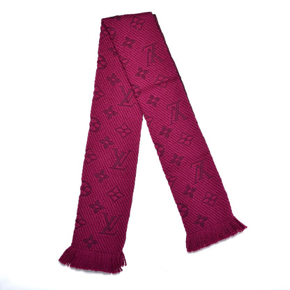 Louis Vuitton Wool Silk Logomania Scarf Cherry 3 of 5
