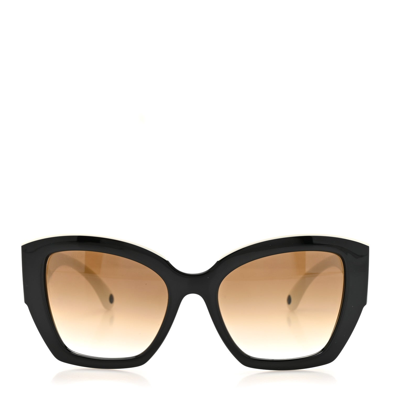 Chanel Acetate Square Sunglasses 6058 Black White 2 of 8