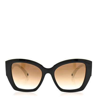 Chanel Acetate Square Sunglasses 6058 Black White 2 of 8
