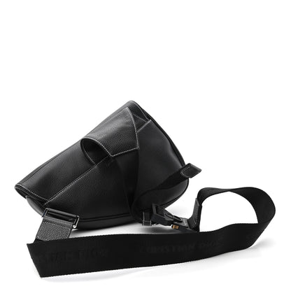 Christian Dior X SHAWN STUSSY Grained Calfskin Bee Saddle Bag Black 3 of 10