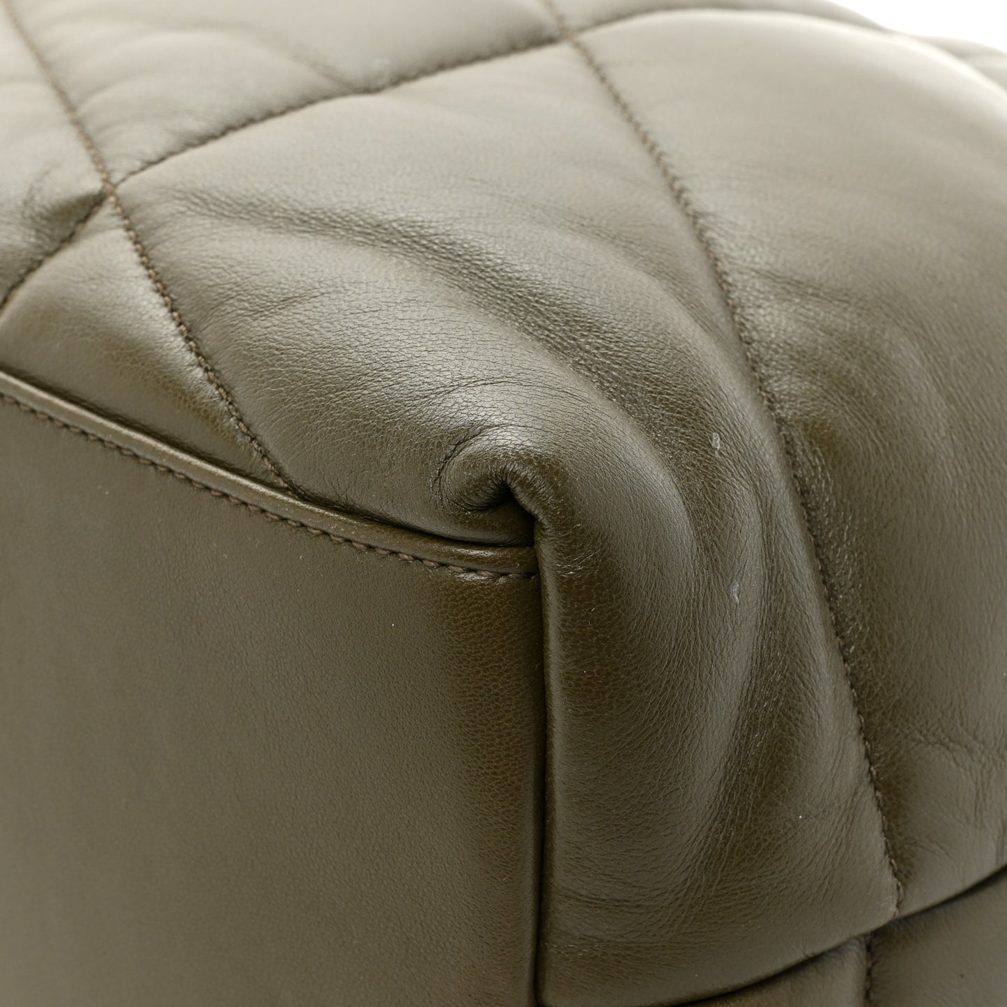 Lambskin Quilted Medium Loulou Puffer Monogram Chain Satchel Seaweed