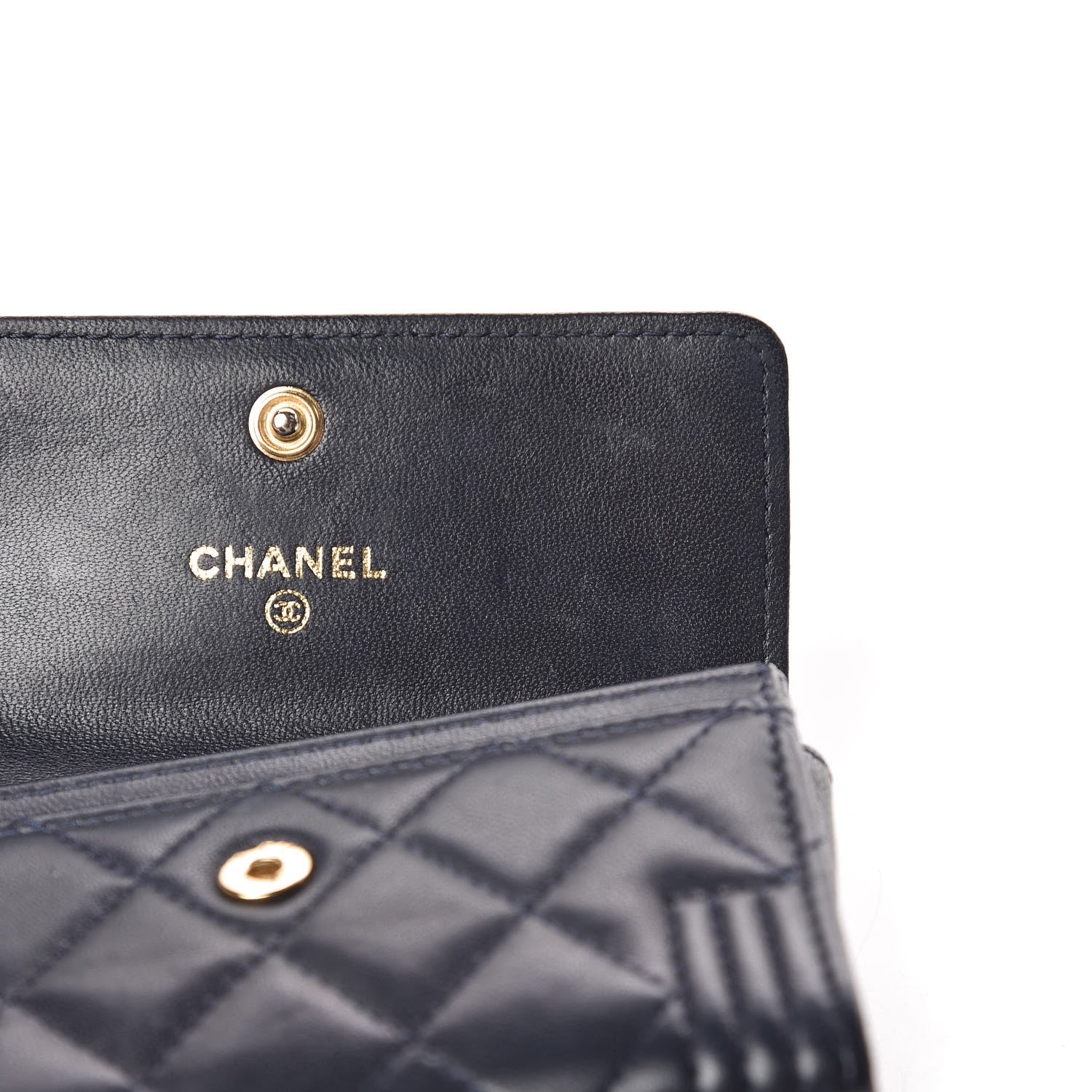 Chanel Lambskin Quilted Boy Card Holder Wallet Navy 11 of 12