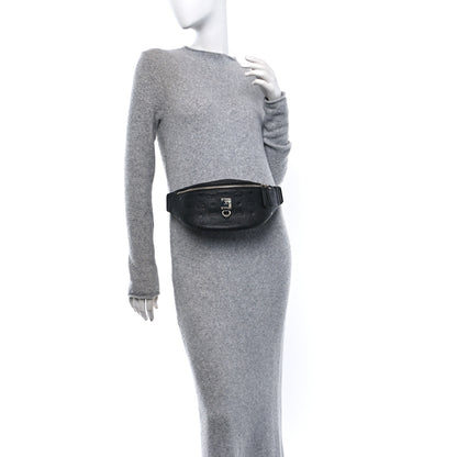 MCM Calfskin Ottomar Monogram Belt Bag Black 2 of 9