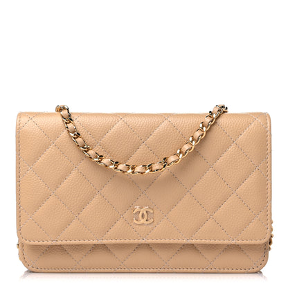 Chanel Caviar Quilted Wallet On Chain WOC Beige 1 of 11