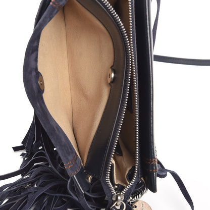 Givenchy Calfskin Suede Fringe Cross 3 Crossbody Bag Dark Blue 12 of 15