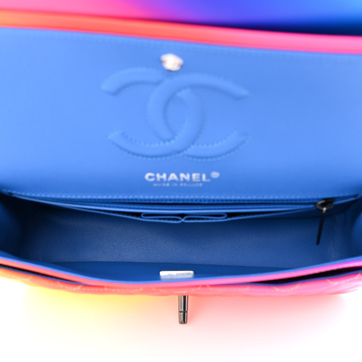 Chanel Calfskin Quilted Medium Rainbow Double Flap Multicolor 5 of 11