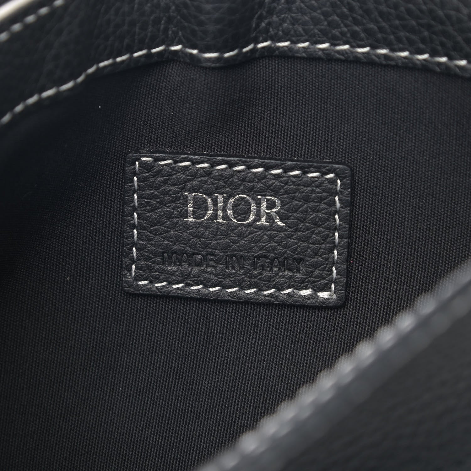 Christian Dior X KAWS Grained Calfskin Saddle Pouch Black 5 of 11