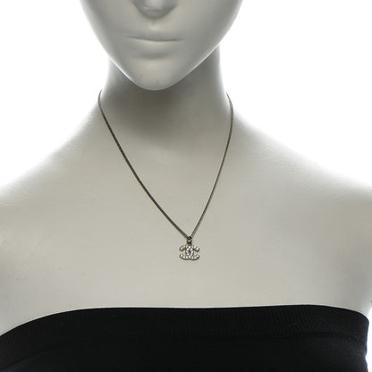 Chanel Crystal Timeless CC Necklace Silver 2 of 5