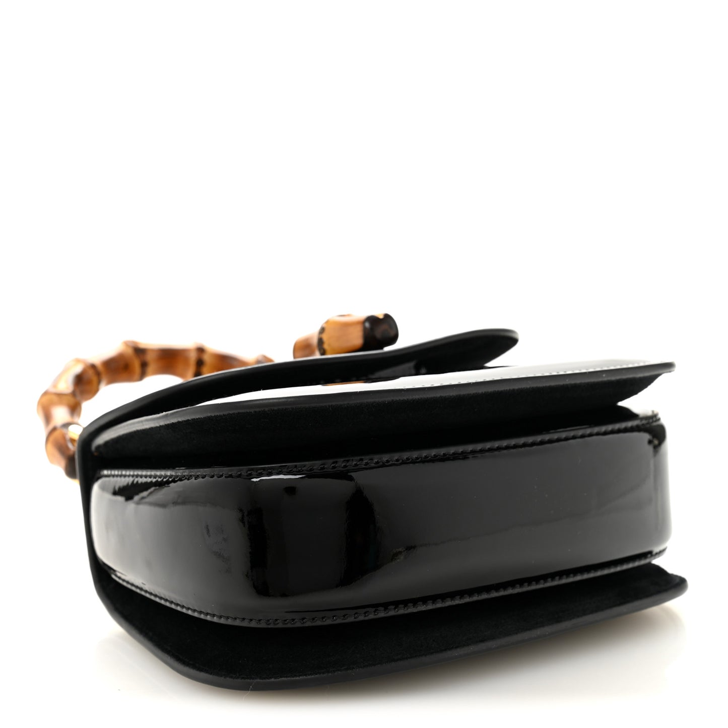 Patent Crystal Mini Bamboo 1947 Top Handle Chain Bag Black