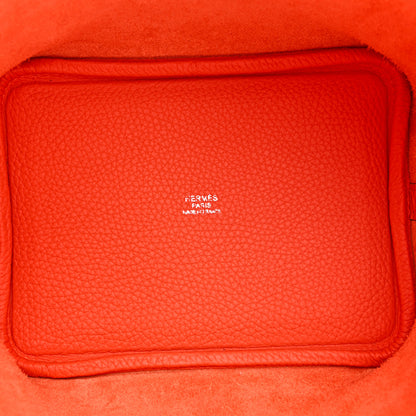 Hermes Taurillon Clemence Picotin Lock 18 PM Tangerine 5 of 11