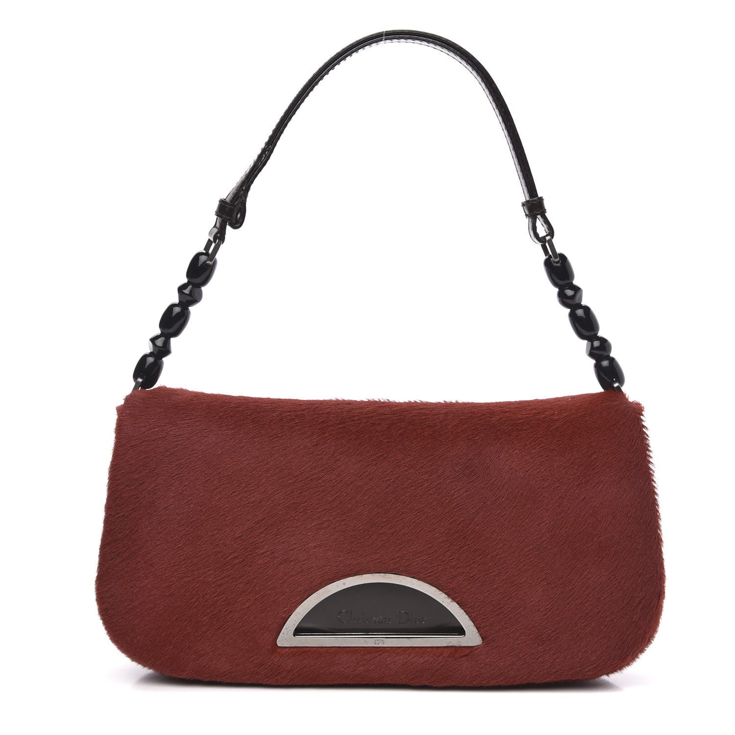 Pony Hair Trotter Maris Pearl Shoulder Bag Dark Red