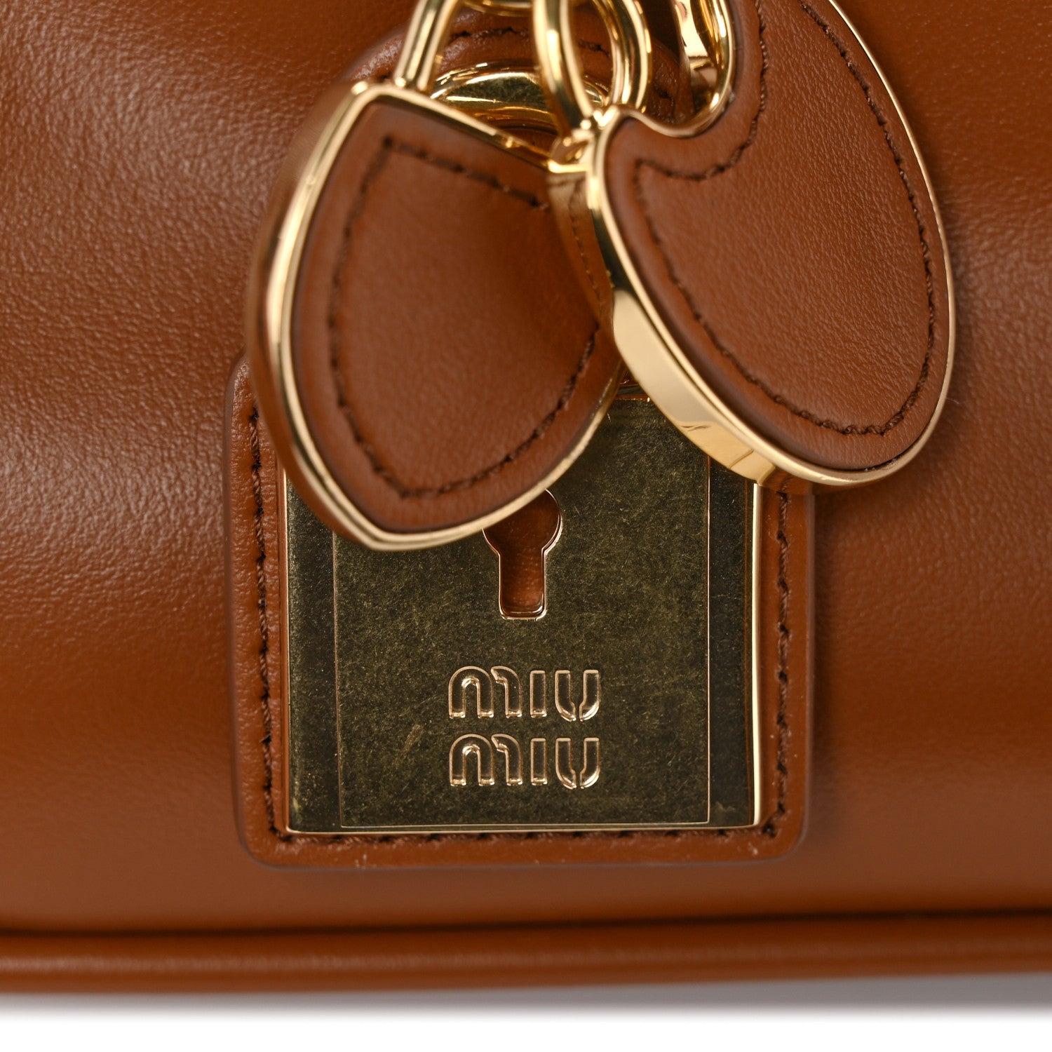 Miu Miu Nappa Small Beau Top Handle Bag Cognac 10 of 10