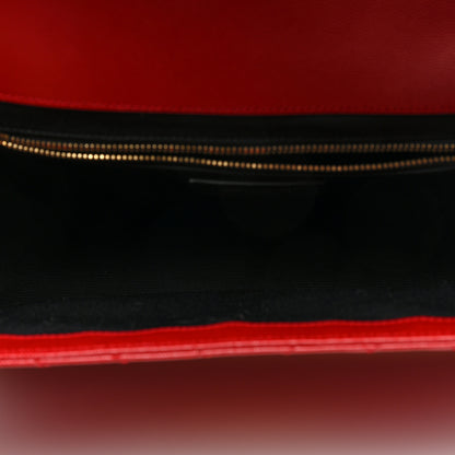 Saint Laurent Grain De Poudre Matelasse Chevron Large Monogram Satchel Lipstick Red 5 of 10