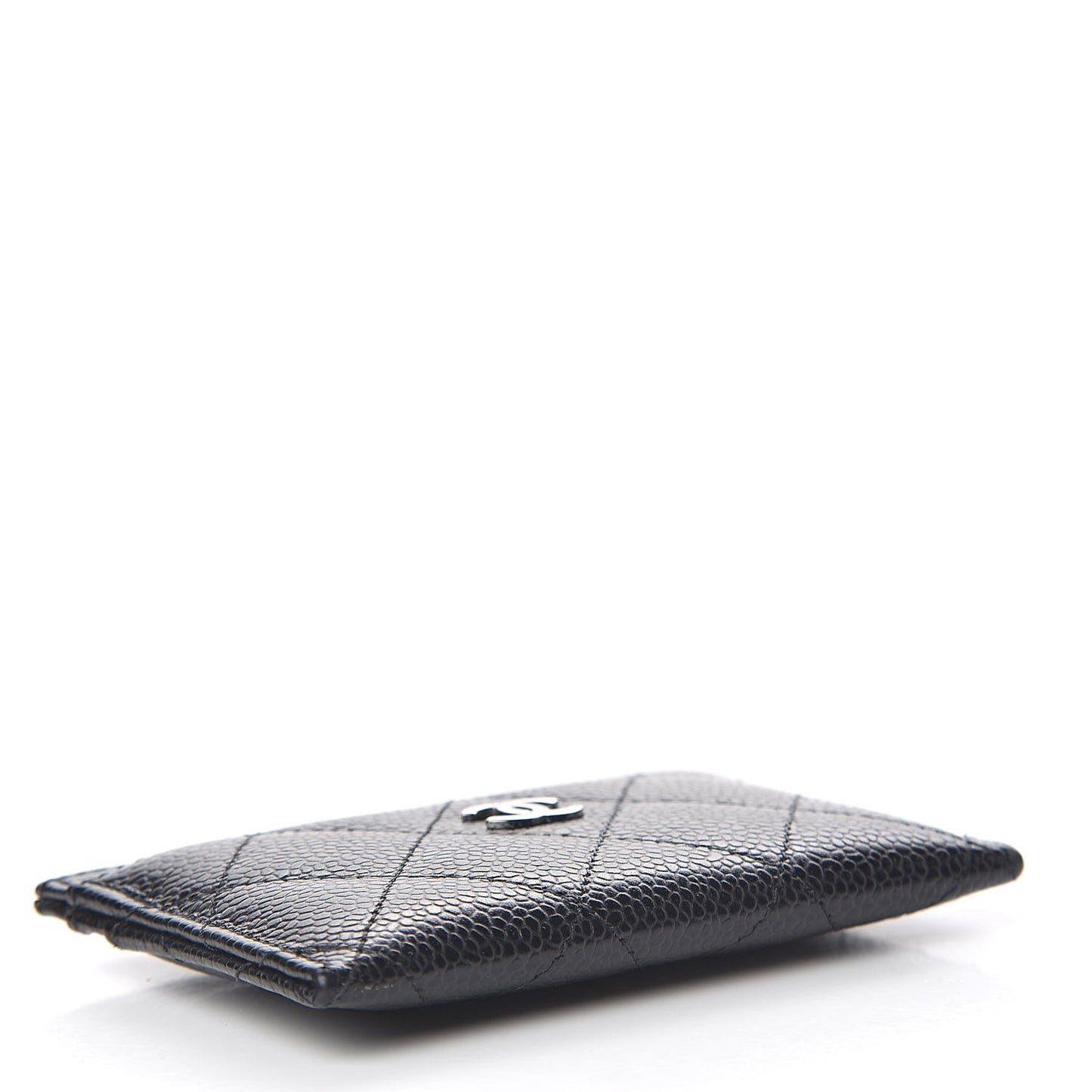 Caviar Quilted Card Holder Black