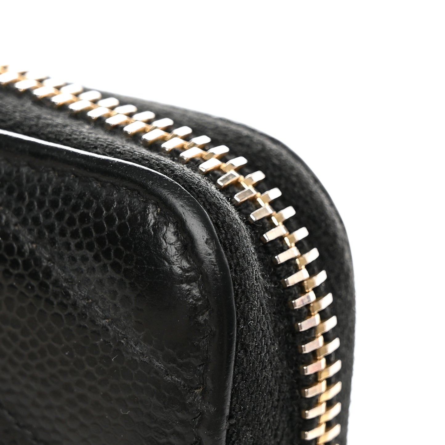 Grain De Poudre Matelasse Chevron Monogram Zip Around Wallet Black