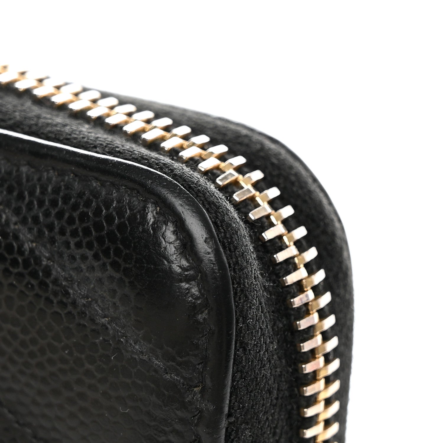 Saint Laurent Grain De Poudre Matelasse Chevron Monogram Zip Around Wallet Black 11 of 11