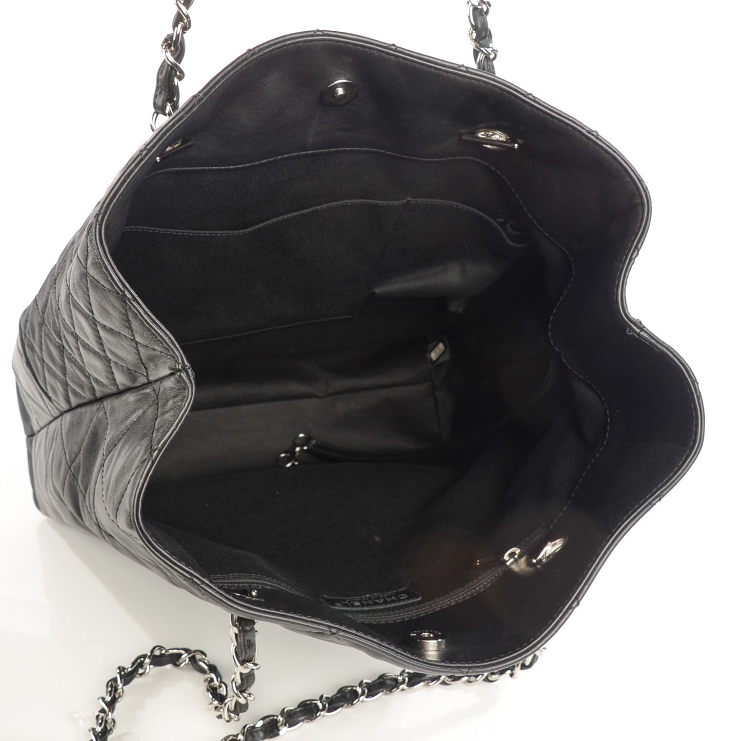 Calfskin Quilted In the Business North South Tote Black