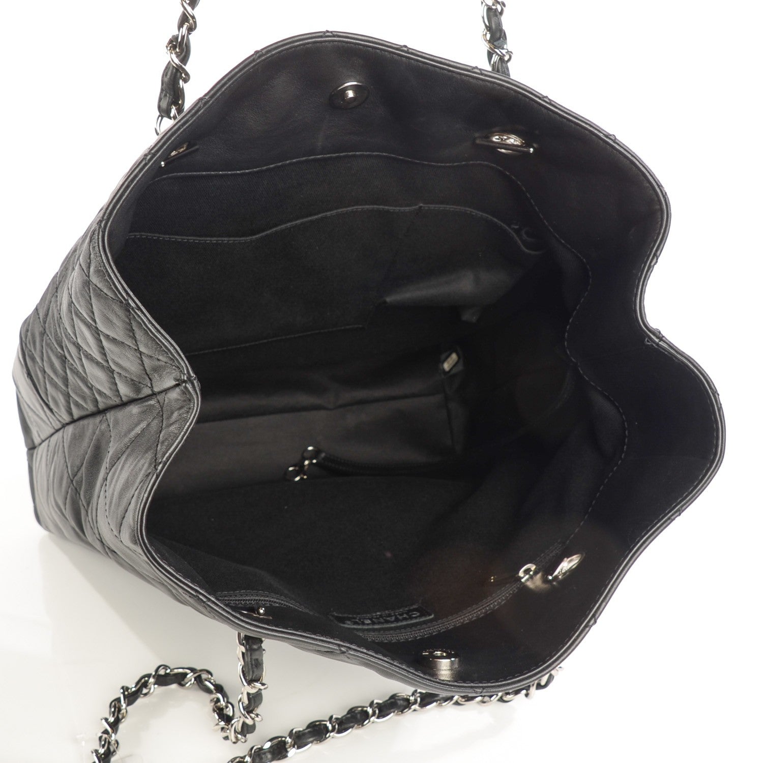 Chanel Calfskin Quilted In the Business North South Tote Black 5 of 7