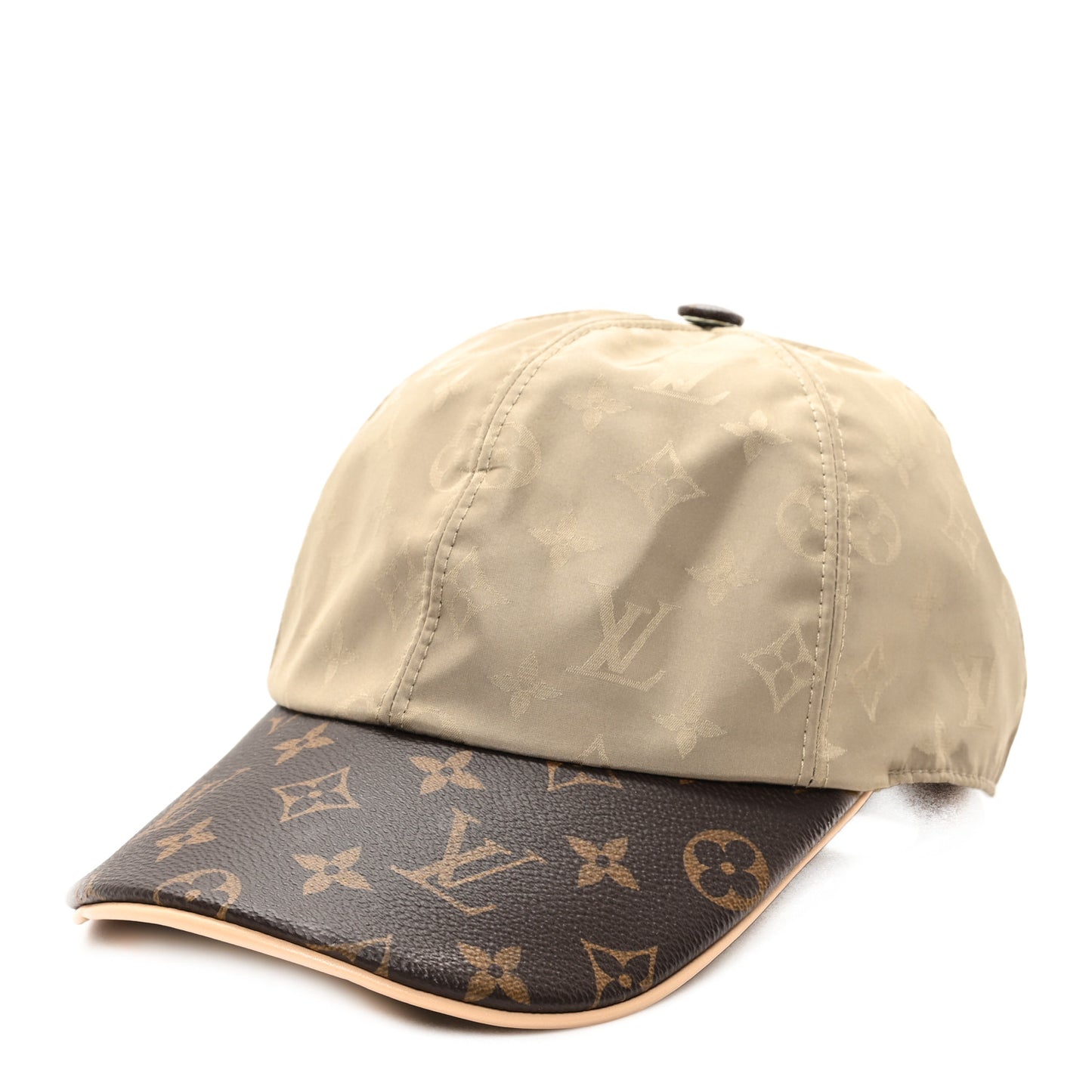 Polyester Silk Monogram LV Get Ready Cap L Beige