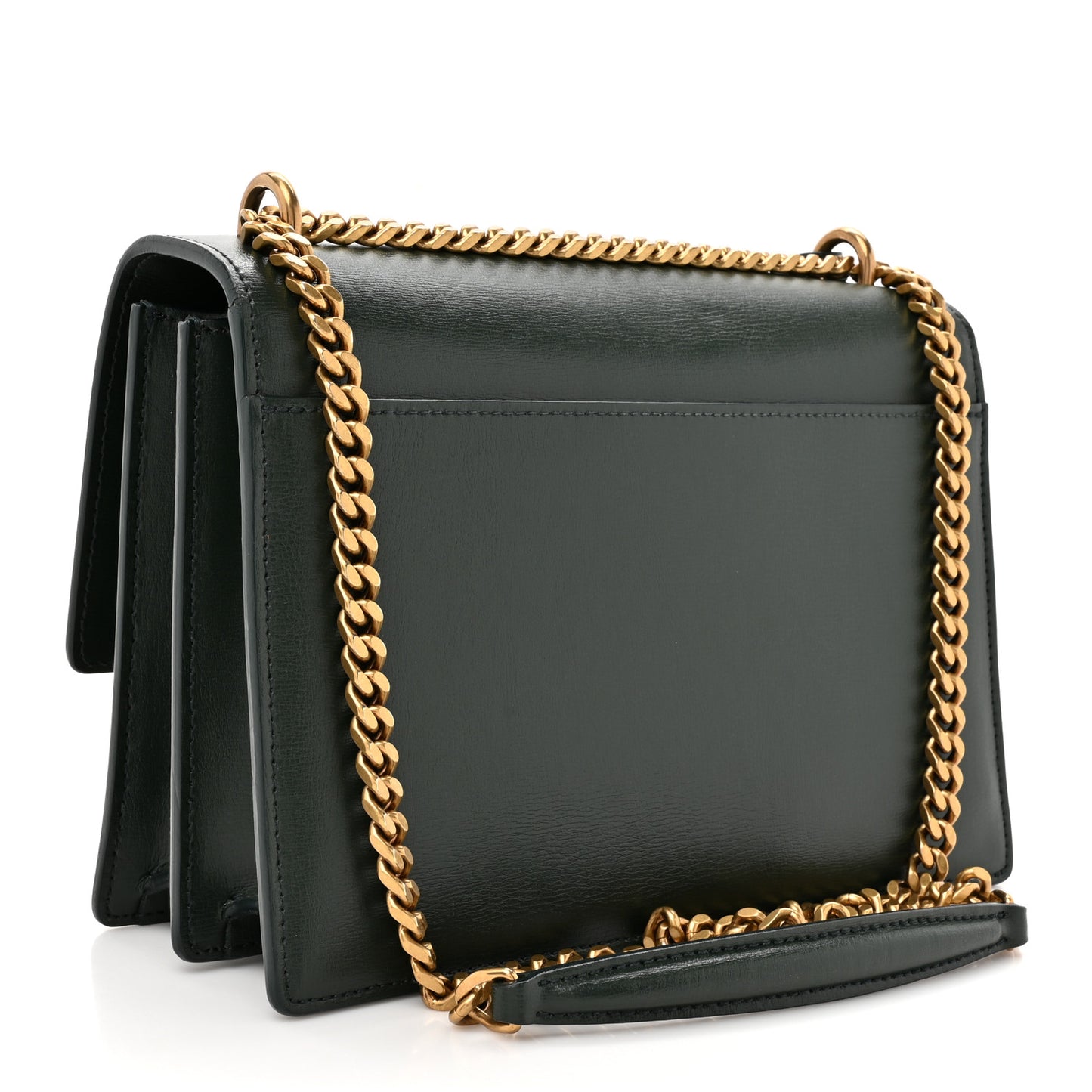 Smooth Calfskin Medium Monogram Sunset Satchel Dark Green
