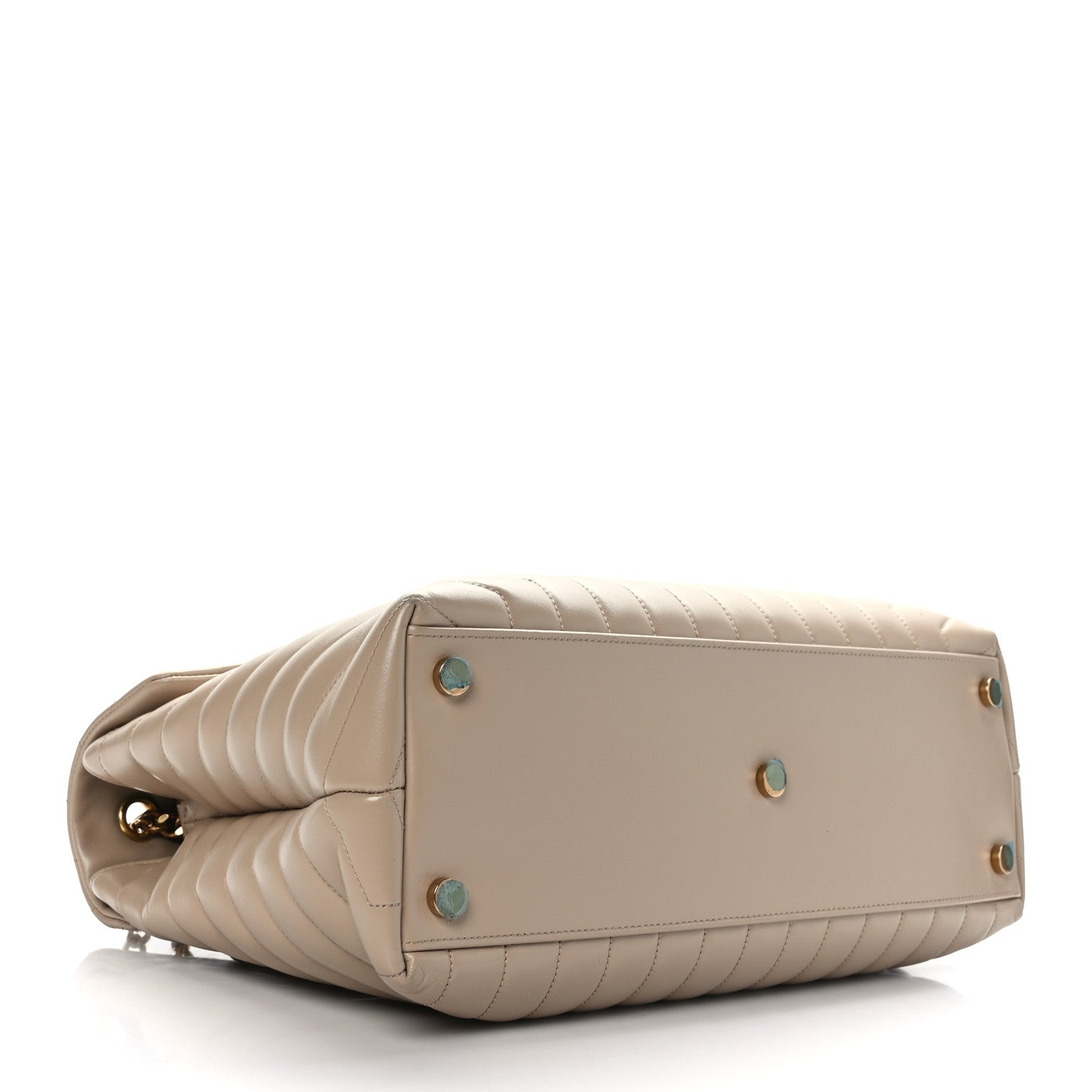 Saint Laurent Calfskin Matelasse Large Loulou Monogram Chain Satchel Dark Beige 4 of 9