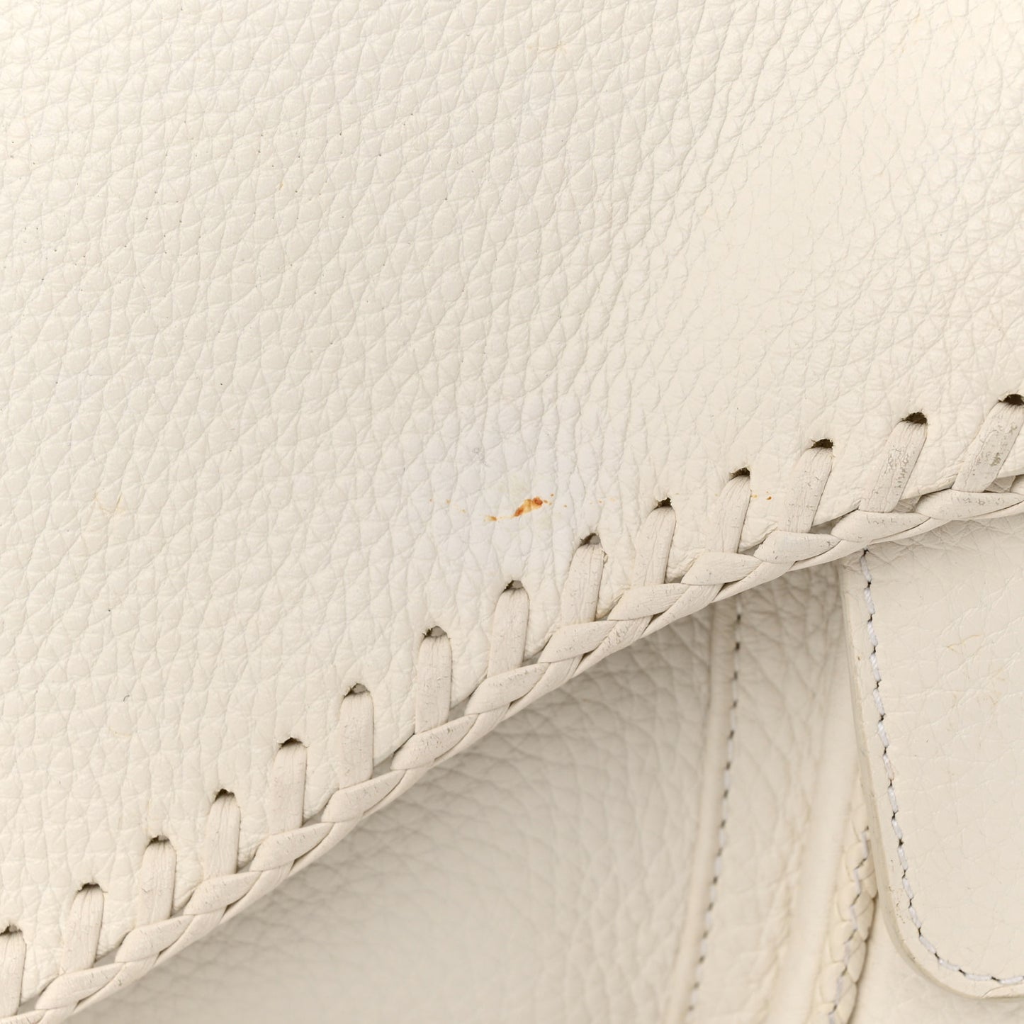 Calfskin Braided Gaucho Double Saddle Bag White