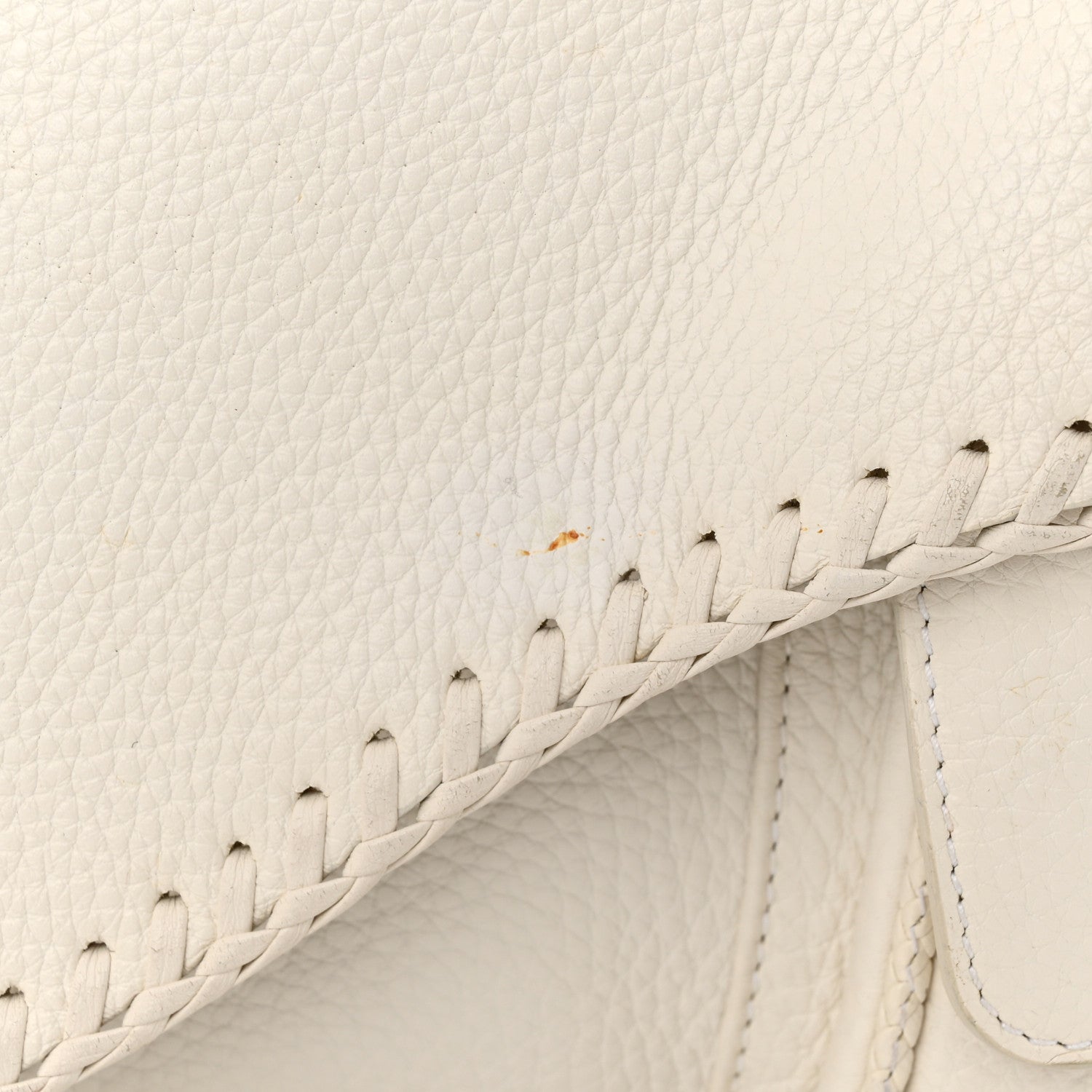 Christian Dior Calfskin Braided Gaucho Double Saddle Bag White 12 of 18