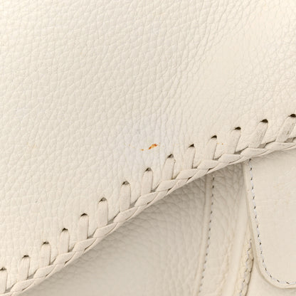 Christian Dior Calfskin Braided Gaucho Double Saddle Bag White 12 of 18