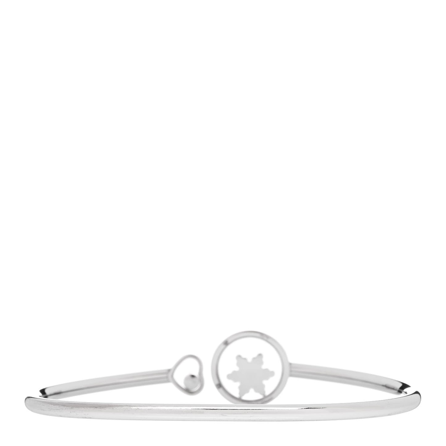 18K White Gold Diamond Happy Snowflakes Bangle Bracelet