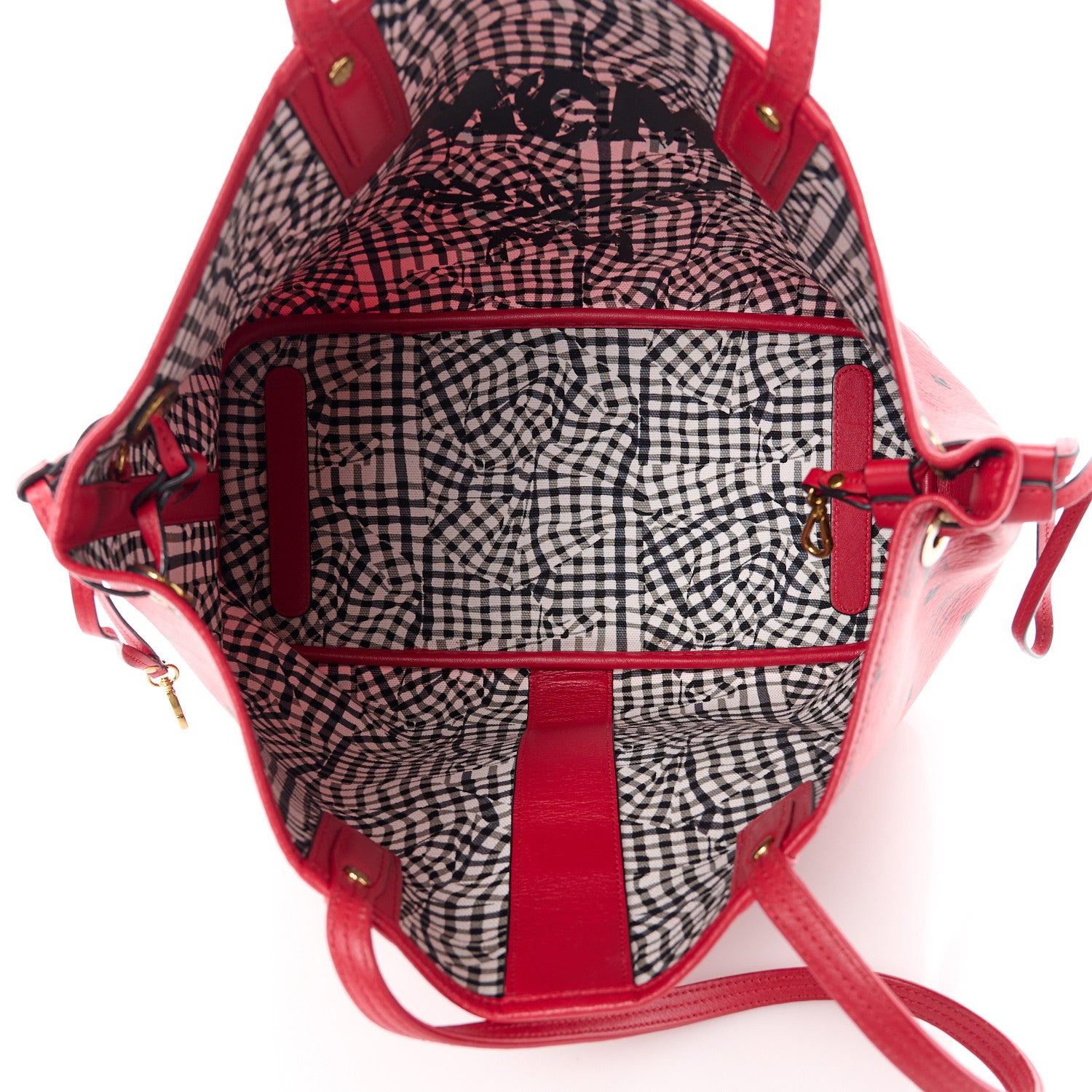 MCM Visetos Medium Liz Reversible Shopper Tote Ruby Red 9 of 20