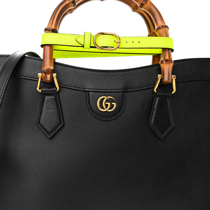 Gucci Calfskin Medium Diana Tote Bag Black Yellow Fluo 8 of 14
