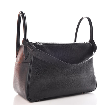 Hermes Taurillon Clemence Lindy 30 Black 3 of 15