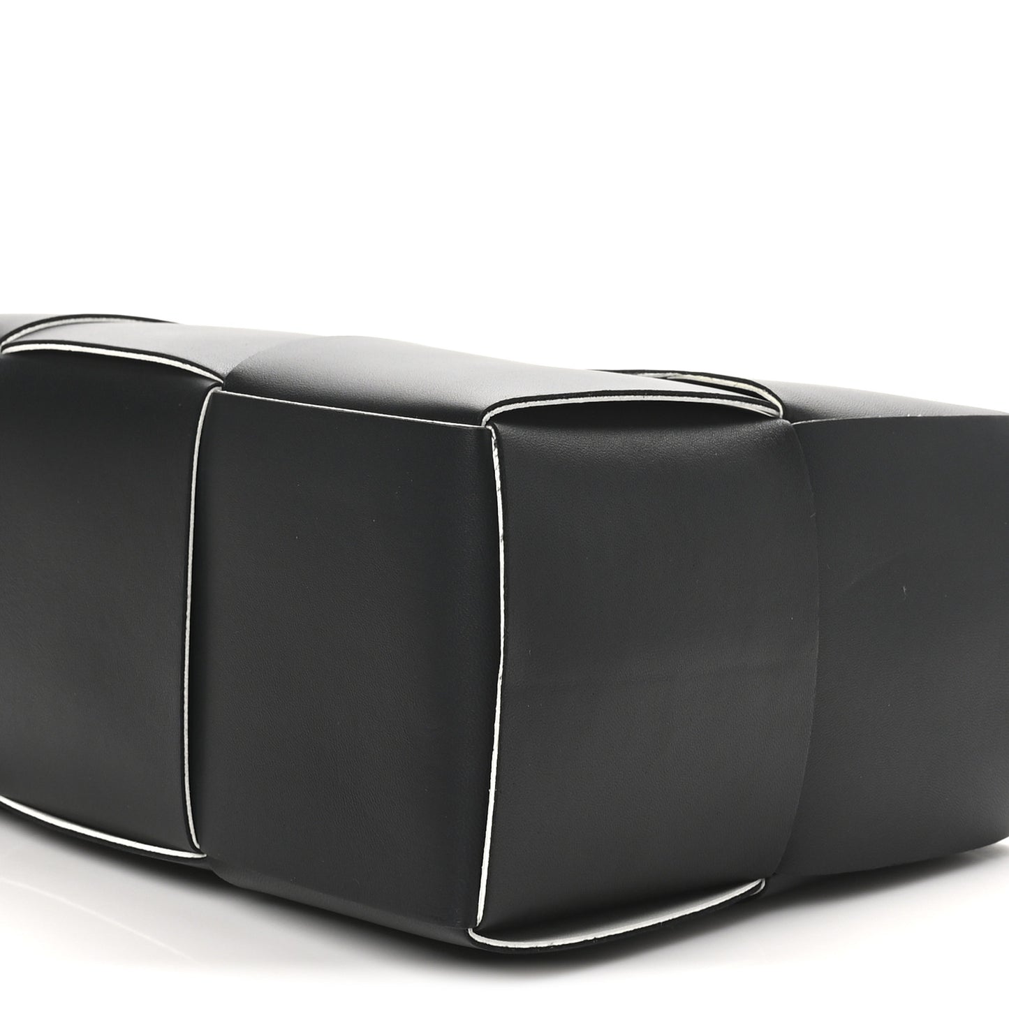 Nappa Maxi Intrecciato Small Arco Tote Black White