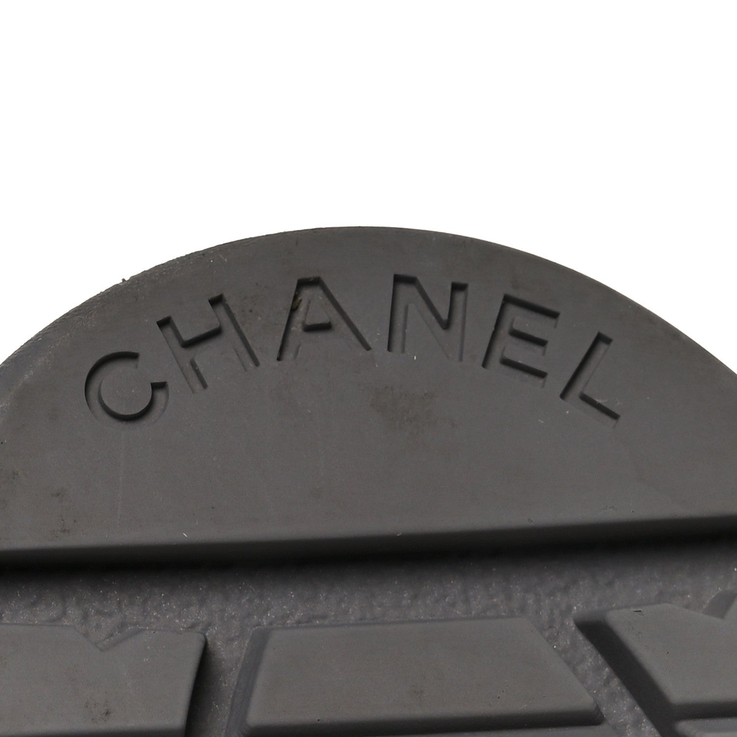 Chanel Grained Calfskin Shiny Calfskin CC Lace Up Combat Boots 41 Gray Black 8 of 11