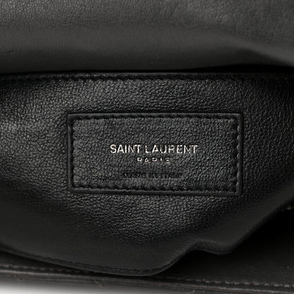 Saint Laurent Sheepskin Matelasse Chevron Monogram Medium College Bag Storm 7 of 12