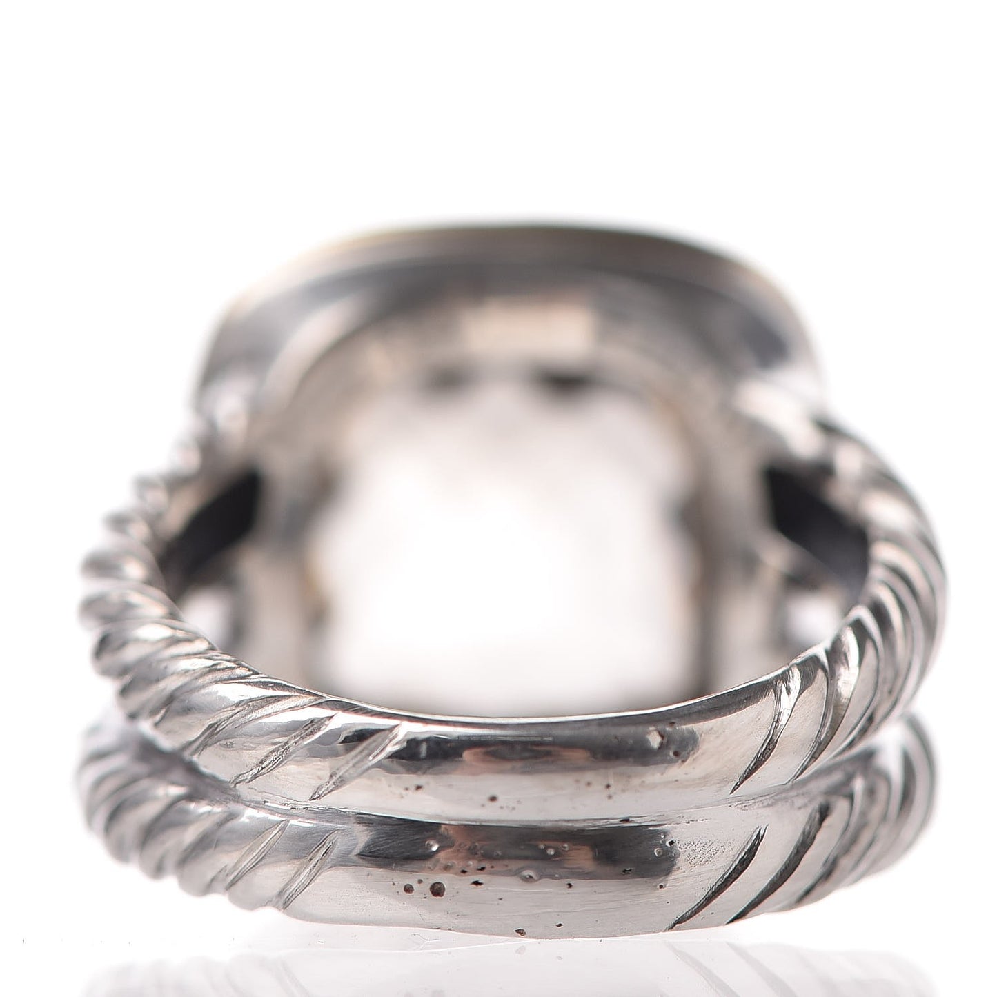 Sterling Silver 18K Yellow Gold Diamond Smoky Quartz 11mm Albion Ring 50 5.5