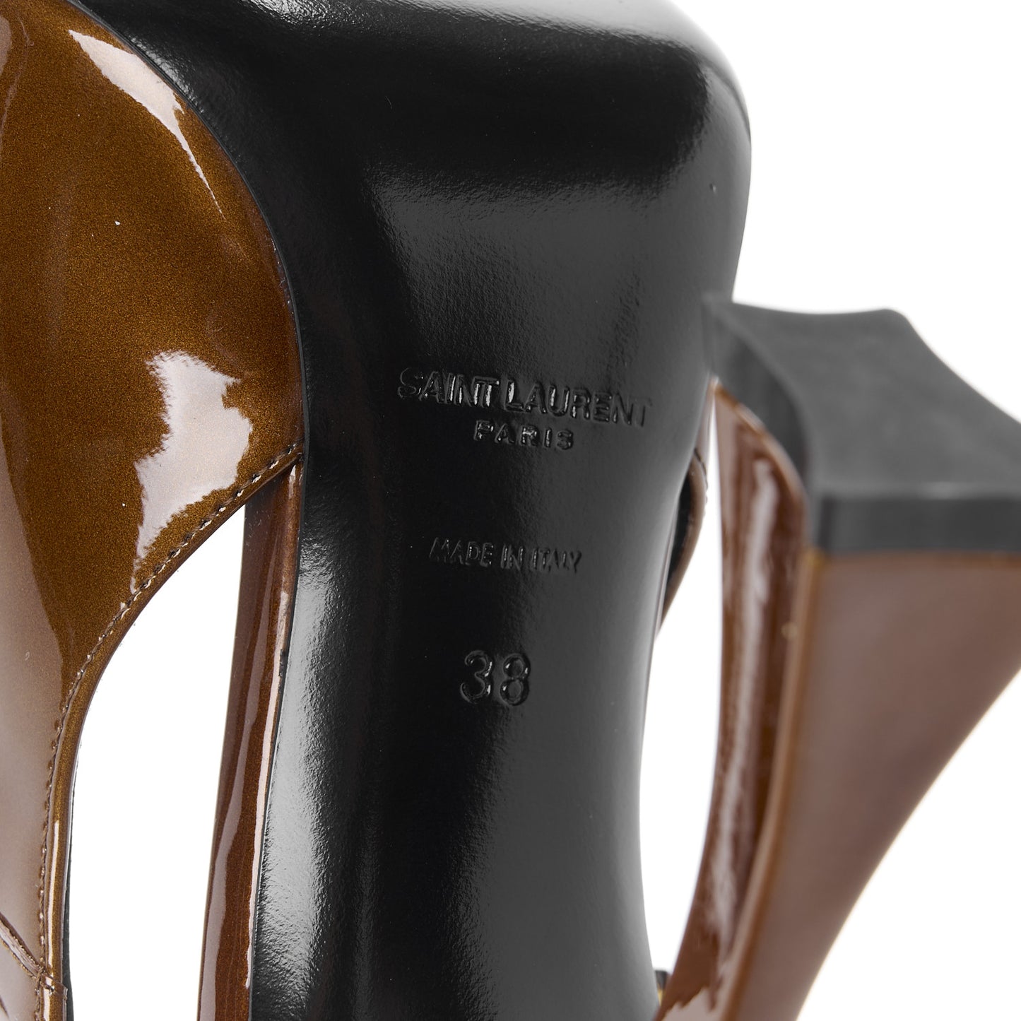 Vernice Gloss Dune 110 Slingback Pumps 38 Burnished Wood