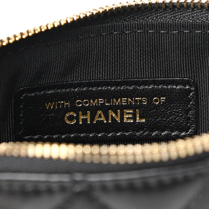 Chanel Lambskin Quilted Small No. 5 Cosmetic Case Black 7 of 8