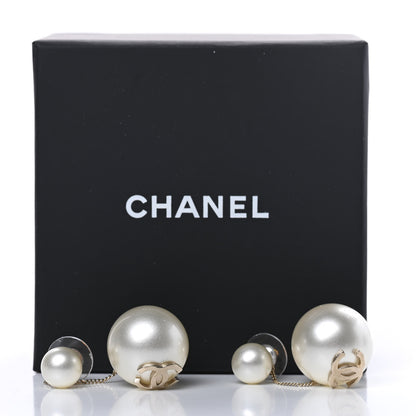 Chanel Pearl CC Chain Drop Earrings Gold 6 of 6