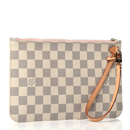 Louis Vuitton Damier Azur Neverfull MM GM Pochette Rose Ballerine 3 of 7