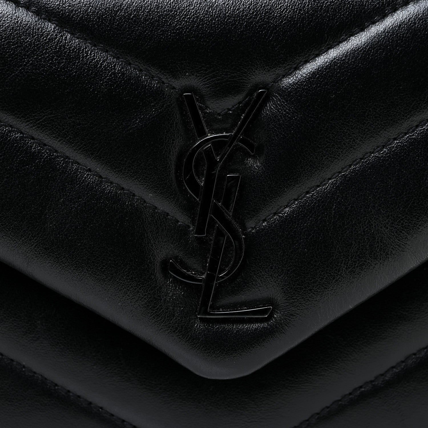 Saint Laurent Calfskin Y Quilted Monogram Toy Loulou Crossbody Bag Black 9 of 18
