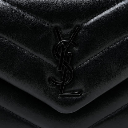 Saint Laurent Calfskin Y Quilted Monogram Toy Loulou Crossbody Bag Black 9 of 18