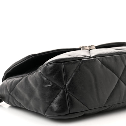 Chanel Goatskin Quilted Medium Chanel 19 Flap Black 9 of 10