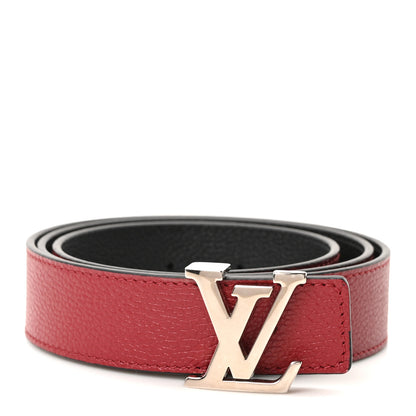 Louis Vuitton Taurillon Calfskin Monogram 30mm LV Initiales Reversible Belt 85 34 Black Red 1 of 7