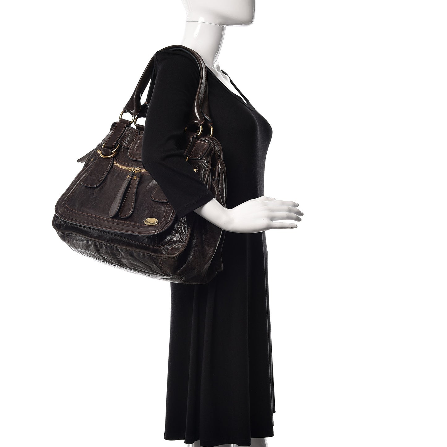 Calfskin Large Bay Tote Brown