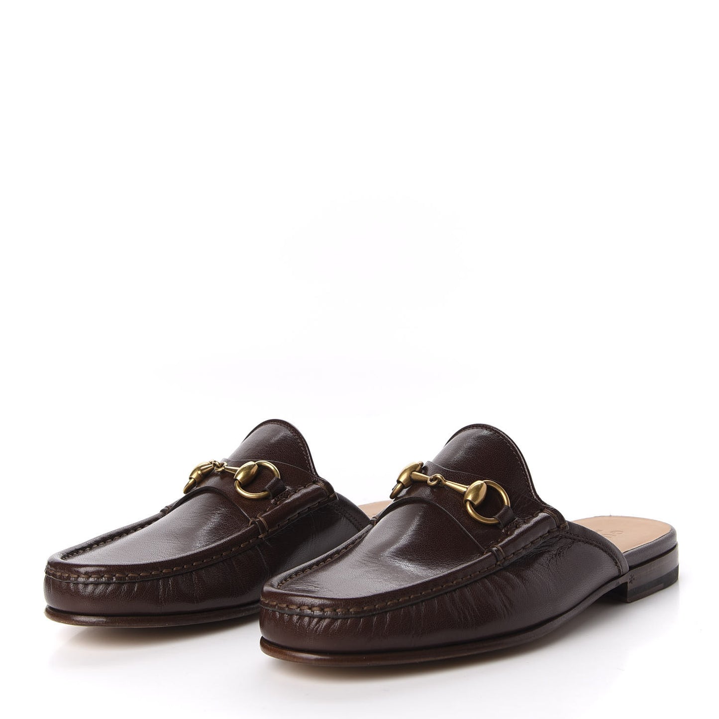 Goatskin Mens Horsebit Slippers 6 Light Brown