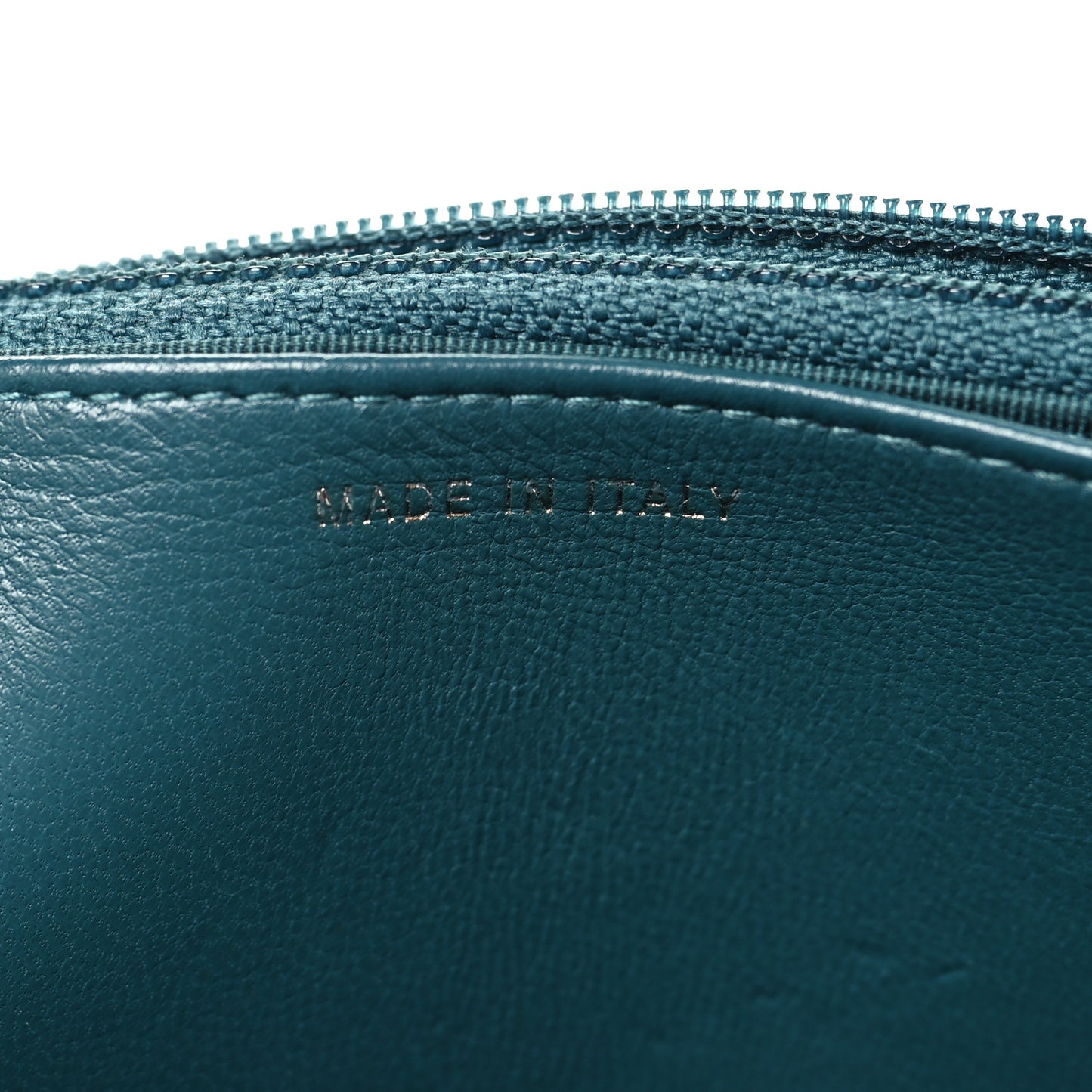 Lambskin Chevron Quilted Wallet On Chain WOC Turquoise