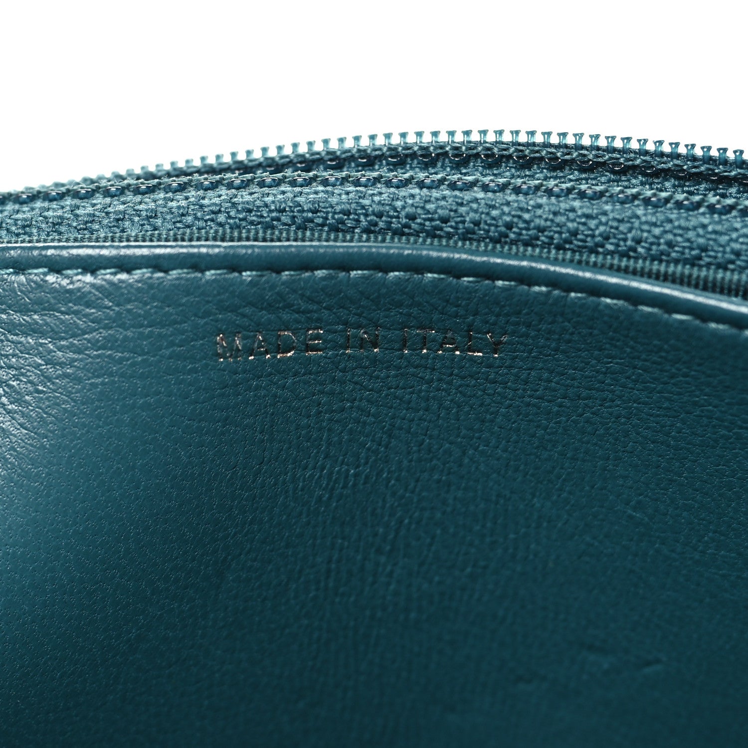 Chanel Lambskin Chevron Quilted Wallet On Chain WOC Turquoise 7 of 13