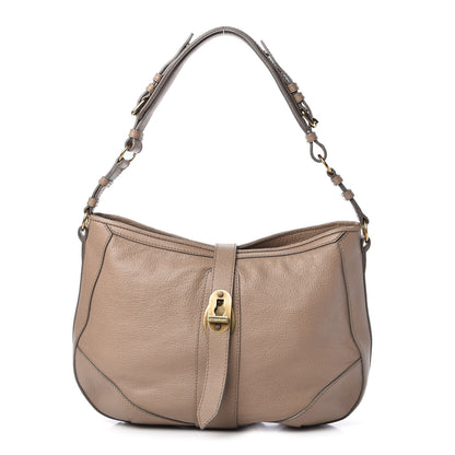 Burberry Calfskin Medium Bartow Hobo Bag Beige 1 of 12
