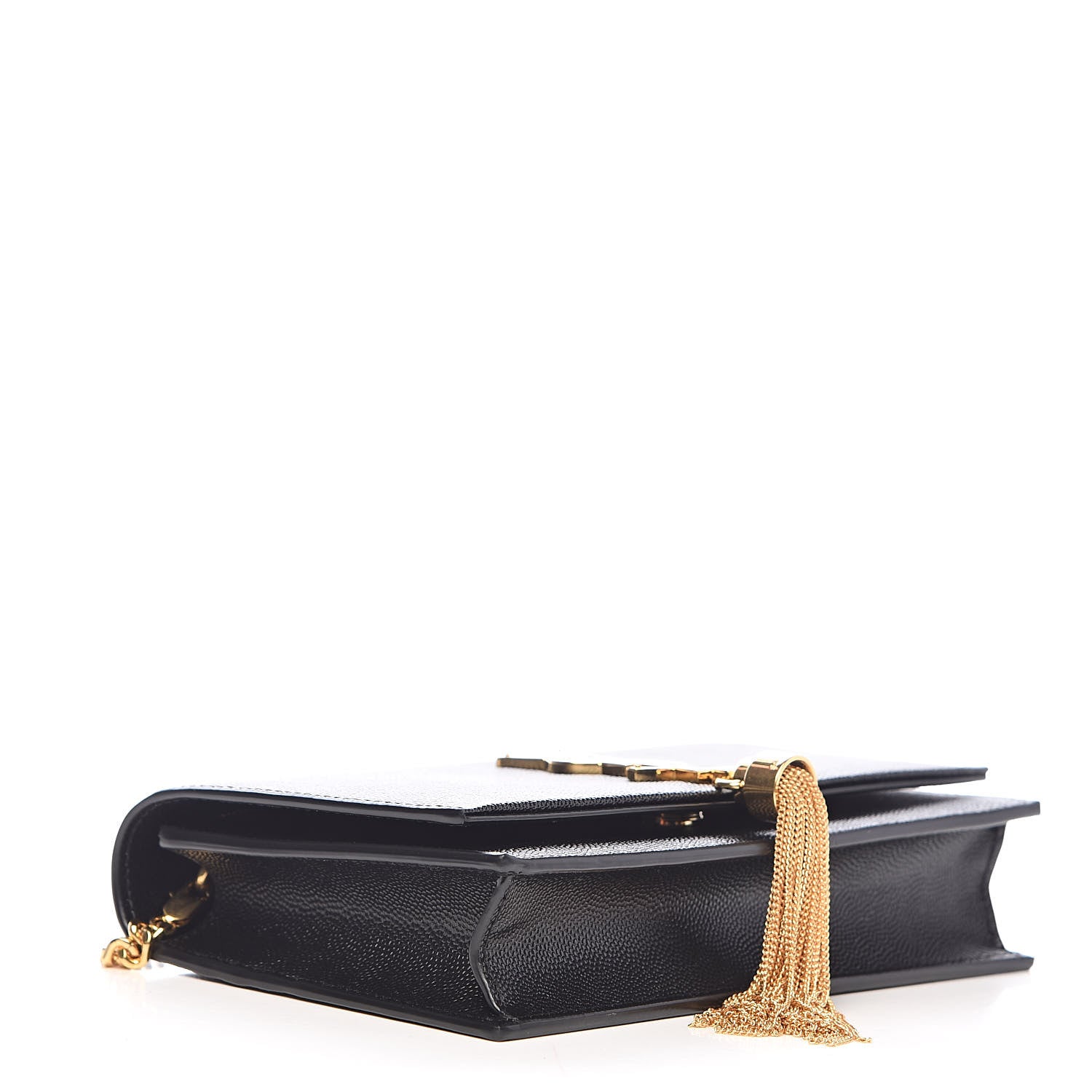 Saint Laurent Grain De Poudre Classic Monogram Kate Tassel Chain Wallet Black 4 of 9